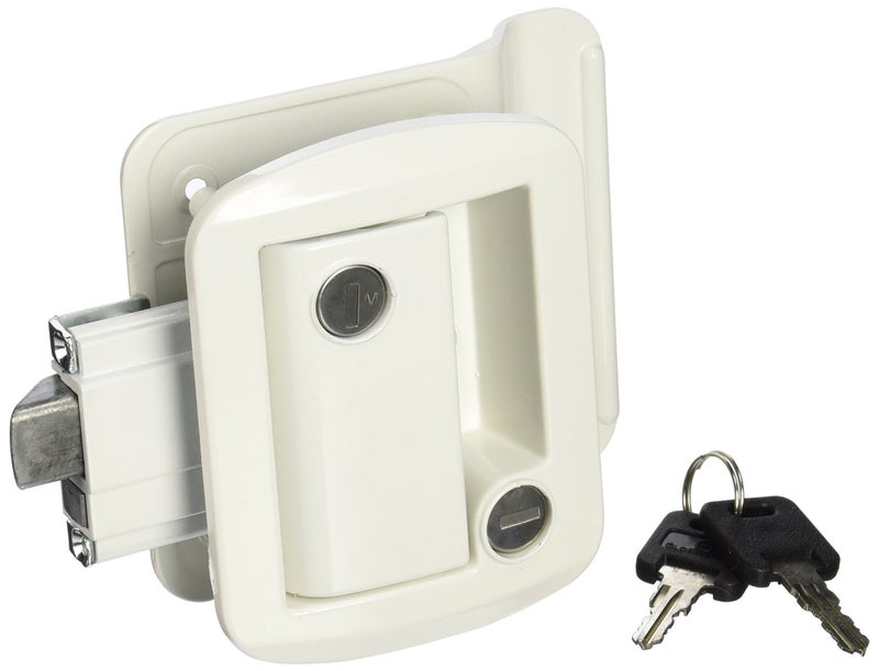 AP Products 013-571 White Global Travel Trailer Entrance Lock Set - Image 1